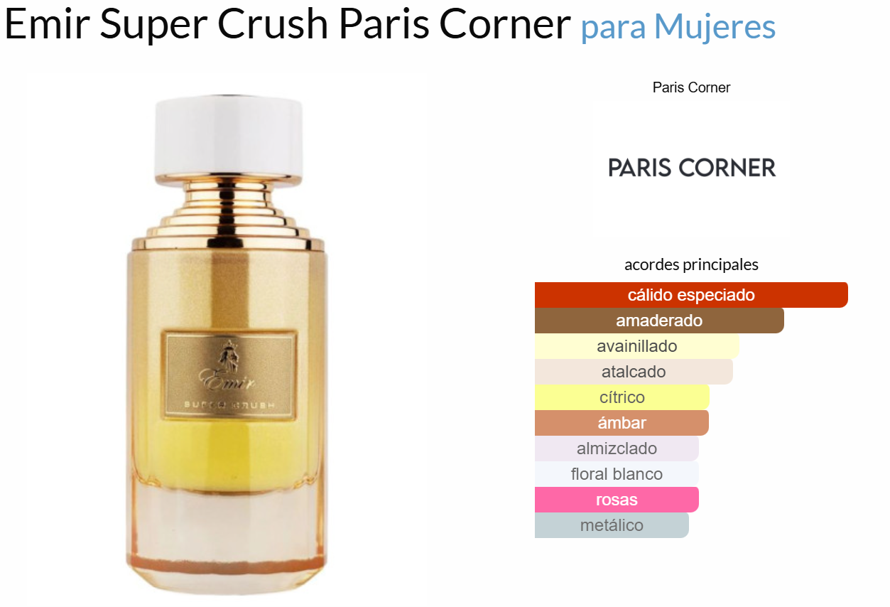 SUPER CRUSH EMIR - Eau de Parfum - Paris Corner 75ml